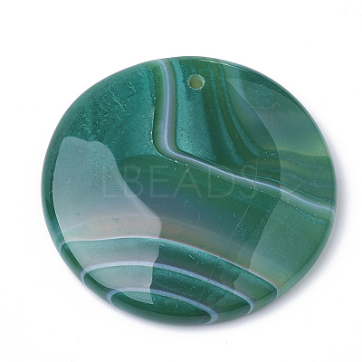 Dyed Natural Striped Agate/Banded Agate Pendants G-S280-02-1