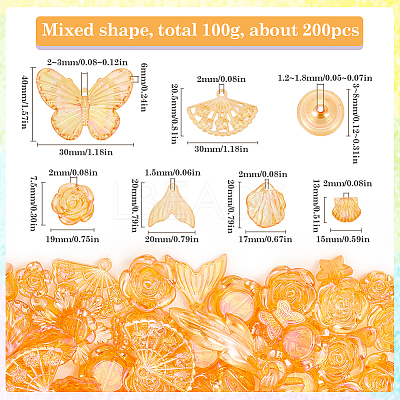 100G Resin Charms and Beads DIY Jewelry Making Findings Kit OHAR-SC0003-01B-1