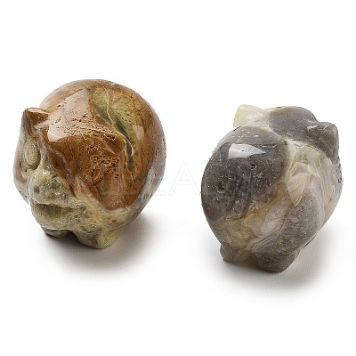 Natural Crazy Agate Carved Figurines DJEW-L023-C08-1