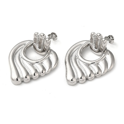Wing Brass Dangle Stud Earrings EJEW-G373-05P-1