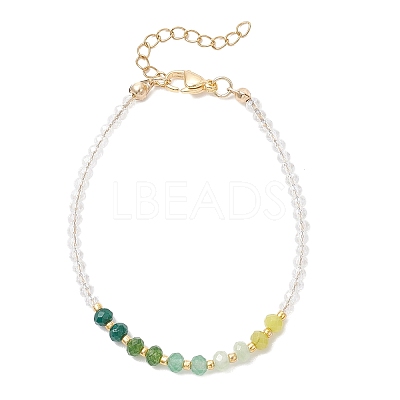 Dyed Natural Malaysia Jade & Glass Beaded Bracelets for Women BJEW-JB13076-03-1