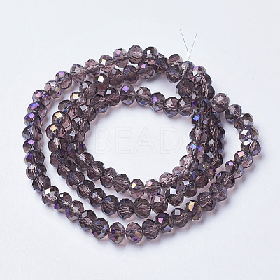 Electroplate Transparent Glass Beads Strands EGLA-A034-T2mm-F09-1