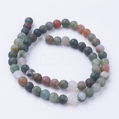 Natural Indian Agate Bead Strands G-G735-01F-6mm-1