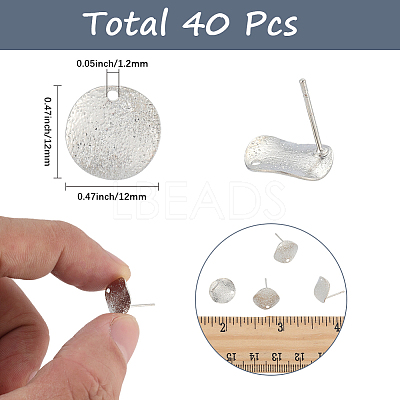 40Pcs Brass Stud Earrings Findings KK-SC0006-87P-1