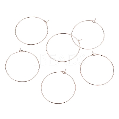 Ion Plating(IP) 316L Surgical Stainless Steel Hoop Earring Findings STAS-G130-03RG-30MM-1