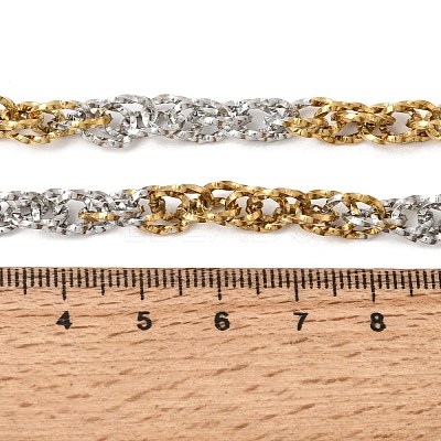 6MM Duo Tone 304 Stainless Steel Textured Rope Chain Necklaces SA-CBA70A3-01GP-1