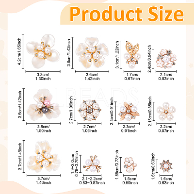 24Pcs 12 Styles Alloy Decorate Use for DIY the Bag or Hair Accessories FIND-YW0009-59-1