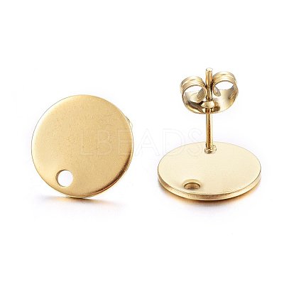 Ion Plating(IP) 304 Stainless Steel Stud Earring Findings STAS-K184-01-03G-1