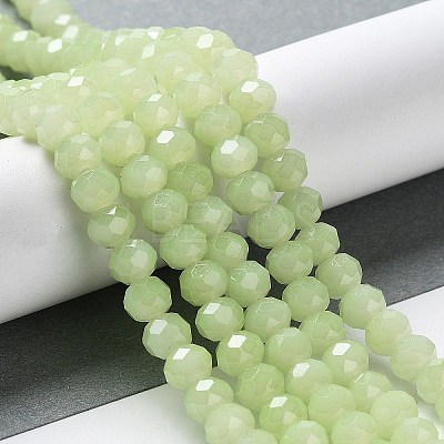 Baking Paint Imitation Jade Glass Bead Strands DGLA-A034-J6MM-A21-1