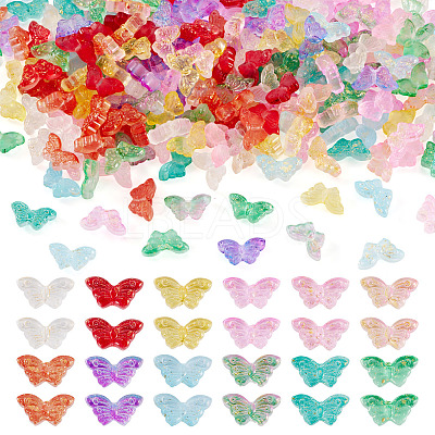 120Pcs 12 Colors Transparent Spray Painted Glass Beads GLAA-TA0003-86-1
