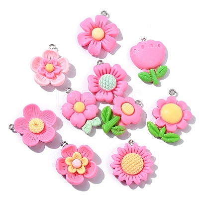 100Pcs 20 Styles Opaque Resin Pendants RESI-CJ0004-44-1