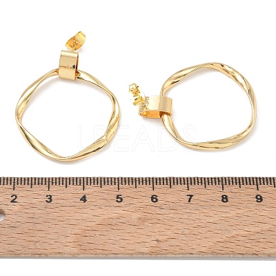 Brass Stud Dangle Earrings for Women KK-CBA4112-02G-1