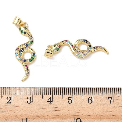 Brass Micro Pave Cubic Zirconia Pendants KK-L243-29G-14-1