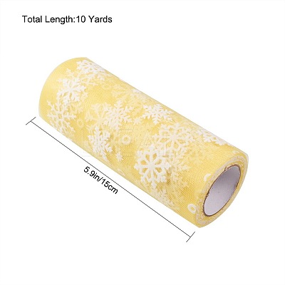 Snowflake Deco Mesh Ribbons OCOR-P010-G04-1