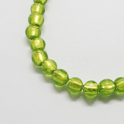 Handmade Silver Foil Glass Beads FOIL-R054-12mm-16-1