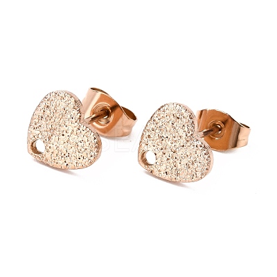 Ion Plating(IP) 304 Stainless Steel Stud Earring Findings STAS-I183-02A-RG-1