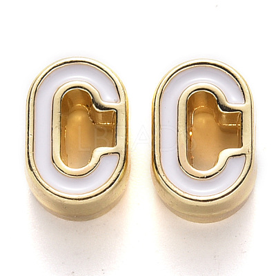 Rack Plating Alloy Enamel Beads X-ENAM-S122-033C-NR-1