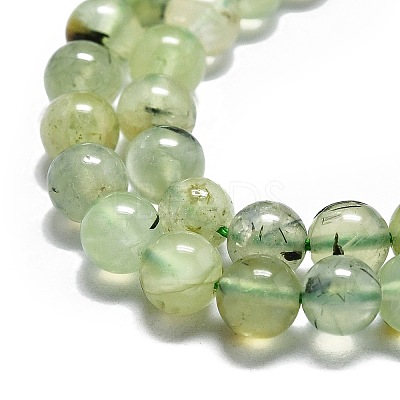 Natural Prehnite Beads Strands G-G457-6mm-03-1