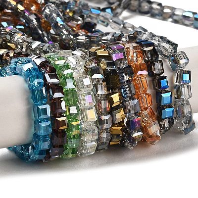 Electroplate Glass Beads Strands EGLA-D018-4x4mm-M3-1