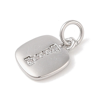 Rack Plating Brass Micro Pave CLear Cubic Zirconia Charms KK-E110-14P-I-1