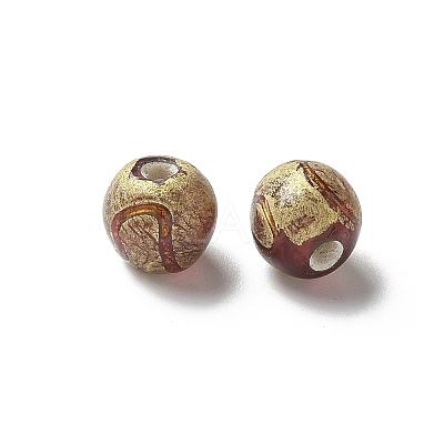 Handmade Gold Foil Glass Beads LAMP-P068-14D-1