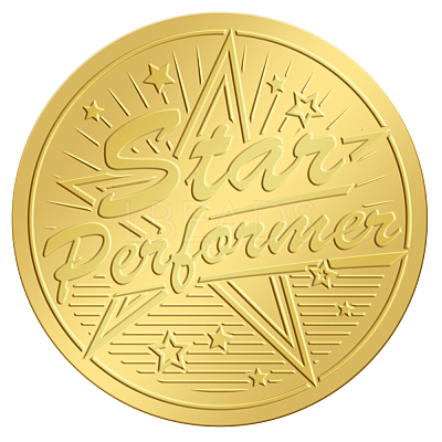 Plastic Self Adhesive Gold Foil Embossed Stickers DIY-WH0211-297-1