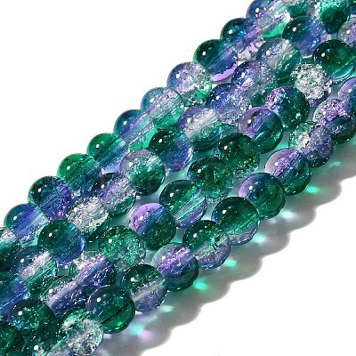 Crackle Glass Beads Strands CCG-C002-6mm-03-1