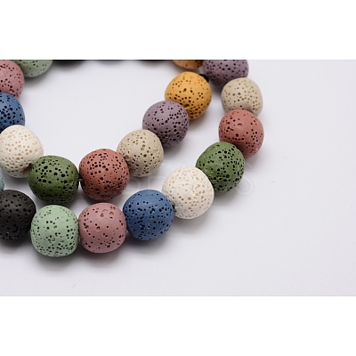 Natural Lava Rock Bead Strands G-L435-03-12mm-1
