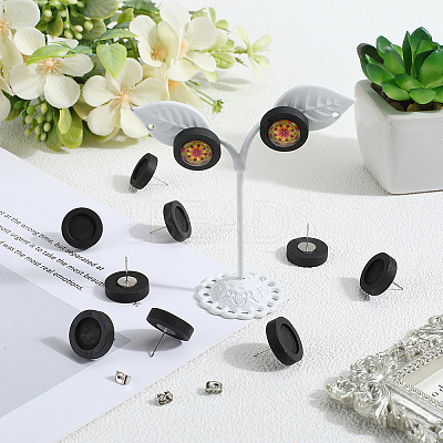 40Pcs Wooden Stud Earring Findings FIND-SC0012-24-1