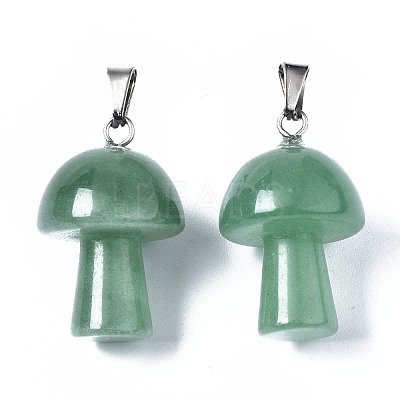 Natural Green Aventurine Pendants X-G-N0325-10G-1