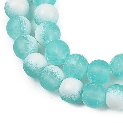 Frosted Crackle Glass Beads Strands GLAA-U001-8mm-M02-1