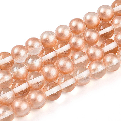 Baking Paint Transparent Glass Beads X1-DGLA-N011-8mm-04-1
