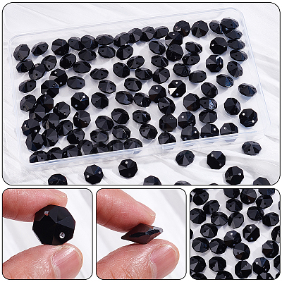 120Pcs Electroplate Glass Links Connectors GLAA-SP0001-71-1