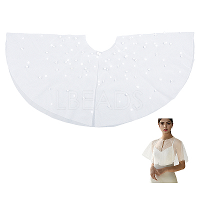 Polyester Gauze Bridal Shawl AJEW-ME0002-74B-1