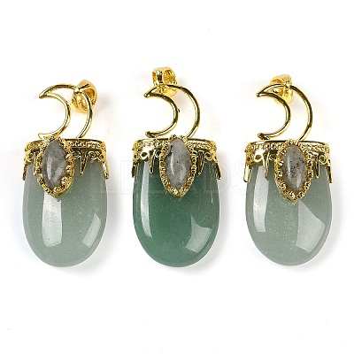 Natural Green Aventurine Lazuli Pendants G-L524-17G-05-1