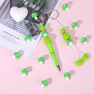 20Pcs Mushroom Silicone Focal Beads JX901F-1