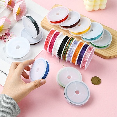 10 Rolls 10 Colors 10M 9-ply Polyester Round Thread OCOR-YW0001-07A-1