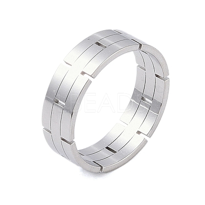 Non-Tarnish 304 Stainless Steel Chain Shape Finger Ring RJEW-C084-01C-P-1