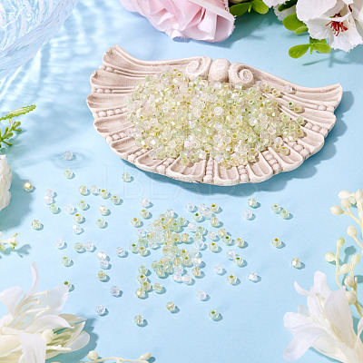 405Pcs Eletroplated Transparent Glass Beads GLAA-TA0003-66E-1