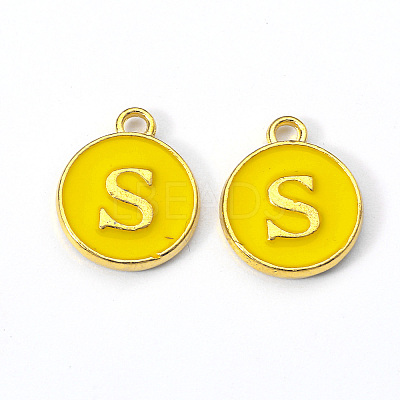 Golden Plated Alloy Enamel Charms LS-ENAM-S118-09S-1