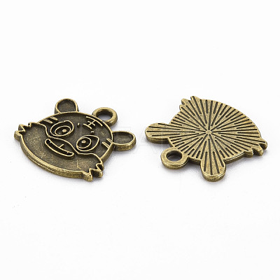 Tibetan Style Alloy Pendant Enamel Settings TIBEP-N010-018AB-RS-1