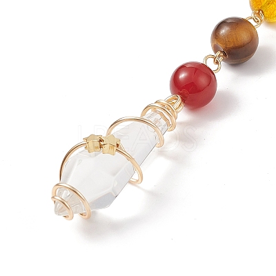 7 Chakra Gemstone Beaded Pendant Decorations HJEW-JM00797-1