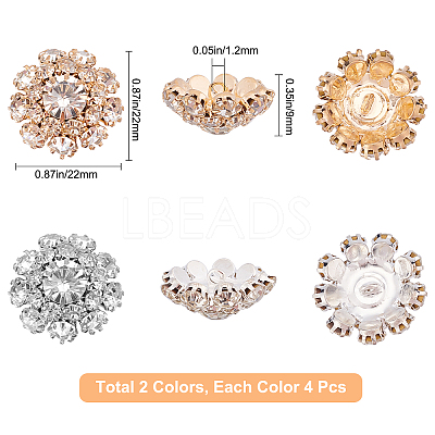 8Pcs 2 Colors Brass Shank Buttons RB-GF0001-02-1