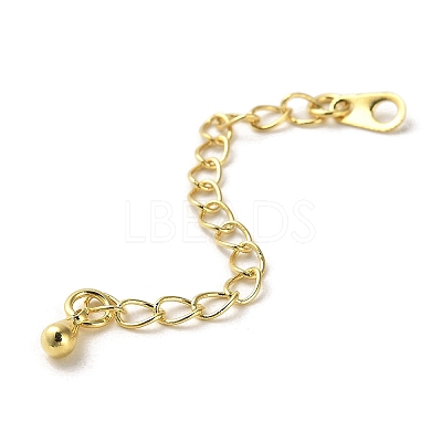Rack Plating Brass Curb Chain Extender KK-Q807-11G-1