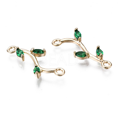 Brass Micro Pave Cubic Zirconia Links Connectors KK-S359-156C-RS-1