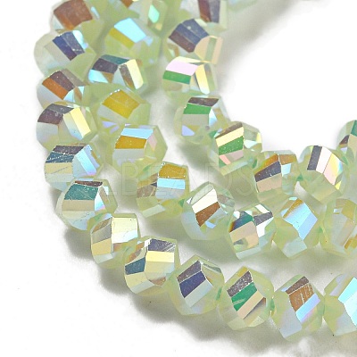 Electroplate Glass Beads Strands GLAA-Q105-04O-1