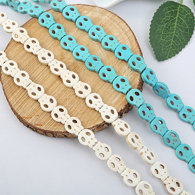 4 Strands 4 Styles Dyed Synthetic Turquoise Beads Strands Sets G-AR0005-41B-1