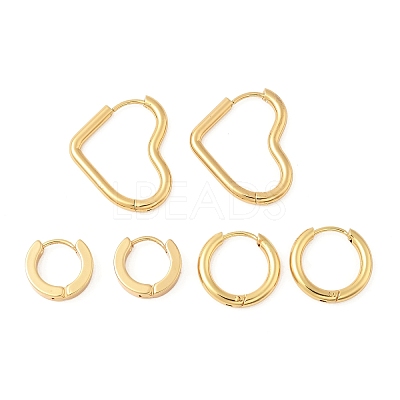 3 Pairs 304 Stainless Steel Hoop Earring Sets EJEW-P315-01G-1