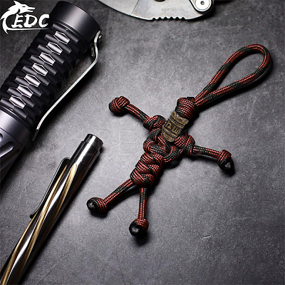 4Pcs 2 Colors Outdoor EDC Tool Brass Parachute Rope European Beads KK-NB0003-55-1