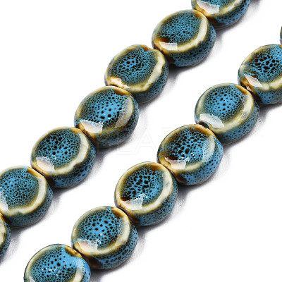Handmade Porcelain Ceramic Beads Strands PORC-Q265-008E-1
